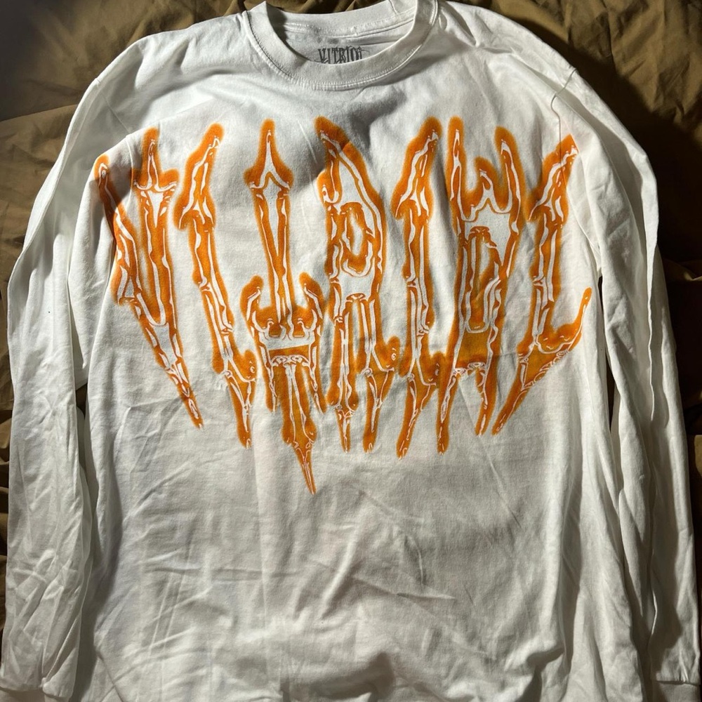VLONE White Long Sleeve with Orange Graphic